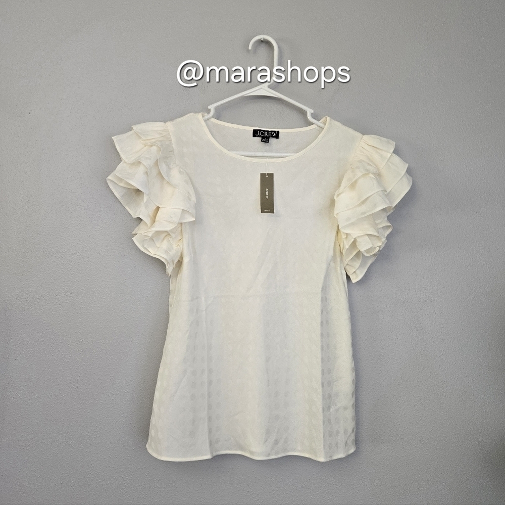J. CREW Ruffle-sleeve top - Picture 2 of 6